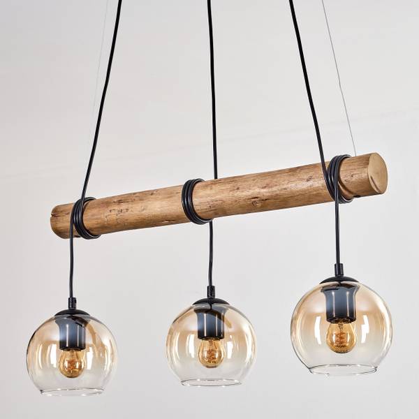 Pendelleuchte Cesaro Braun - Holzwerkstoff - Metall - 30 x 150 x 60 cm