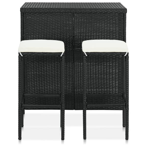 Bar-Set 3er Set XT9202 Schwarz - Metall - 60 x 105 x 102 cm