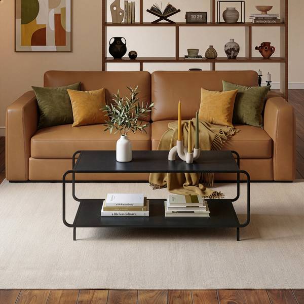 Couchtisch Færder Schwarz - Stahl - 50 x 45 x 115 cm