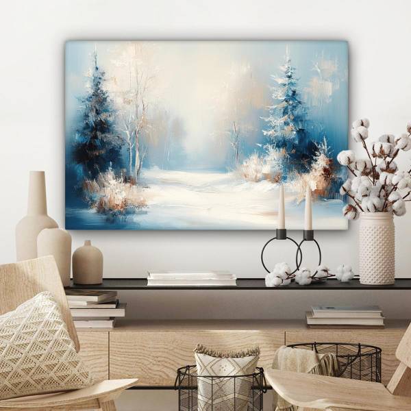 LEINWANDBILD Winterwald 90 x 60 cm