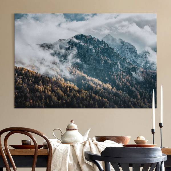 Akustikbild Berge Herbstmorgen 70 x 50 cm