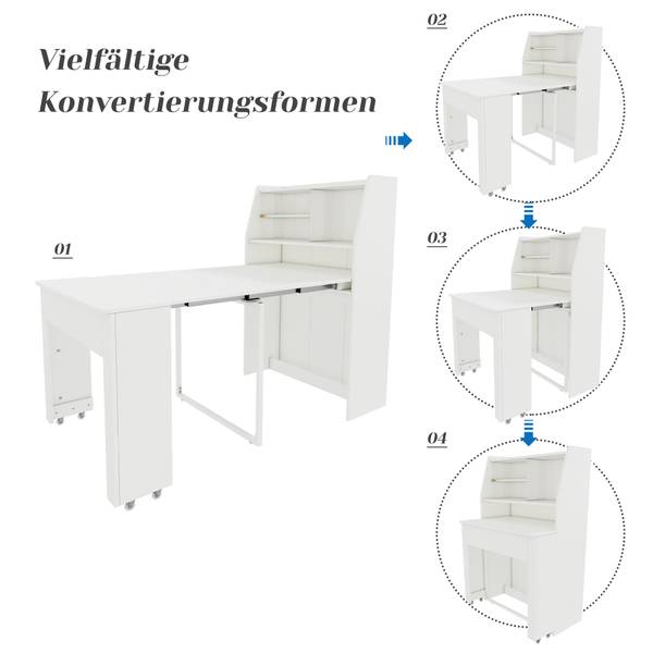 Esstisch BB1804 Weiß - Holzwerkstoff - 80 x 76 x 133 cm