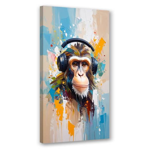 Canvas schilderij Aap 50 x 100 cm