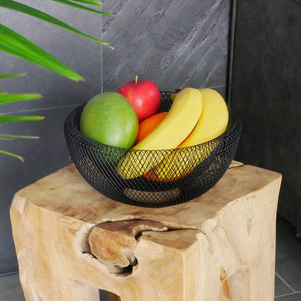 Obstkorb Obstschale Dekoschale Schwarz Schwarz - Metall - 13 x 10 x 25 cm