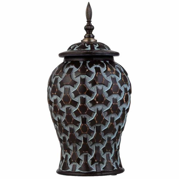 Vase 4523289215 Schwarz - Keramik - 17 x 37 x 17 cm