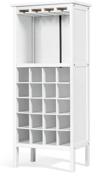 Weinschrank für 20 Flaschen Weiß - Holzwerkstoff - 25 x 96 x 42 cm