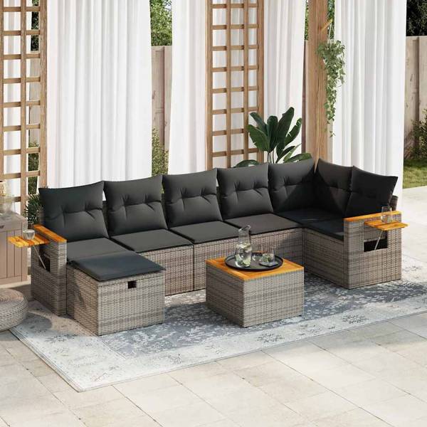 Garten-Lounge-Set 3036580-4 (8-teilig) Grau