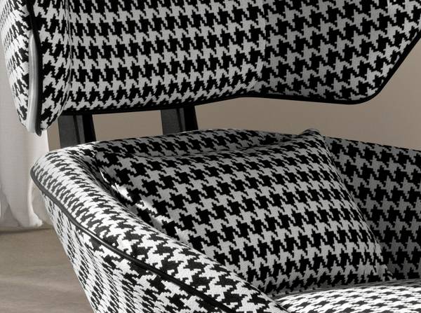 Fauteuil 5142 Noir - Blanc - Tissé à plat - Polyester - Tissu - 85 x 98 x 95 cm
