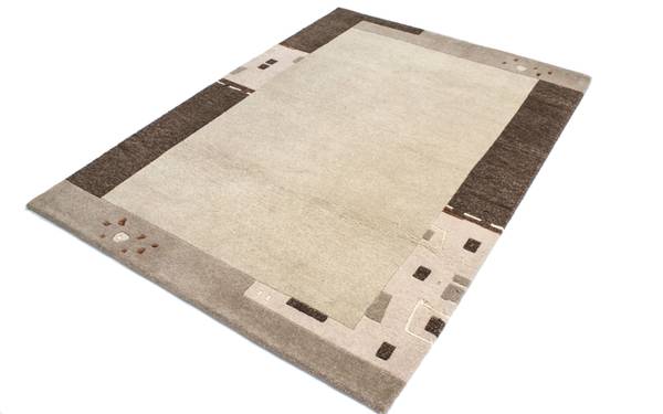 Handgeknüpft Wollteppich Beige - Wolle - 125 x 2 x 180 cm