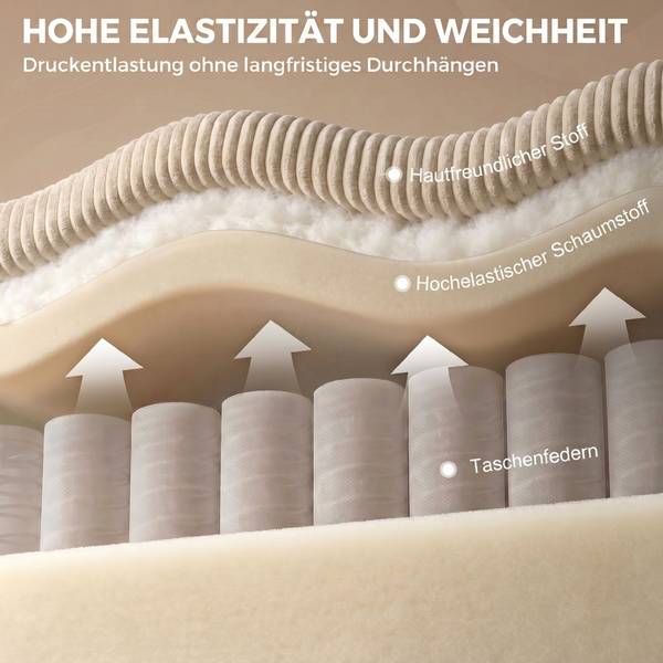 Ecksofa 83B-904V00BG Beige - Cord - 151 x 94 x 216 cm