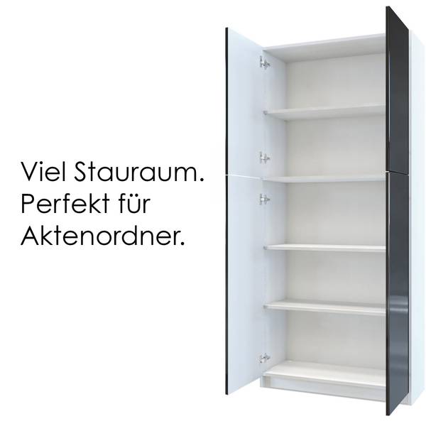 Aktenschrank Elona M1 Schwarz - Weiß