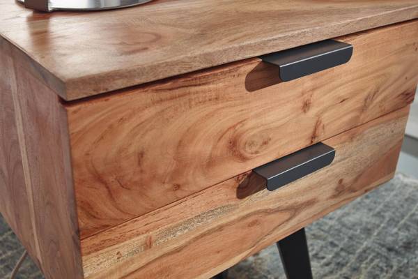 Nachttisch IRAM Moderne Nachtkonsole Braun - Massivholz - 47 x 65 x 35 cm