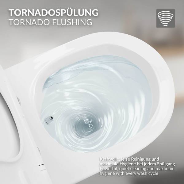 Wand-WC mit Bidet-Funktion FLORENZ Weiß - 49 x 36 cm