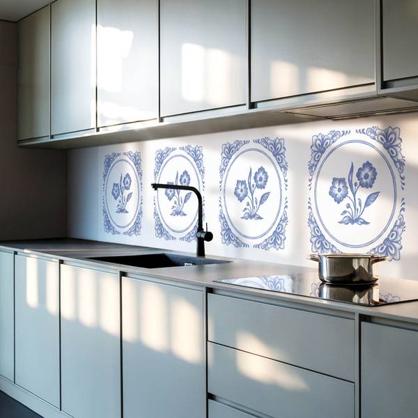 Klebepaneele Blumen Kreis 100 x 50 cm