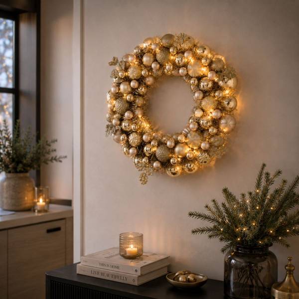 Kranz MEMIKR2850081 Gold - Kunststoff - 47 x 9 x 47 cm