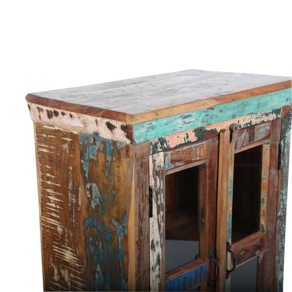Kommode Altholz Shabby Braun - Massivholz - 67 x 97 x 41 cm