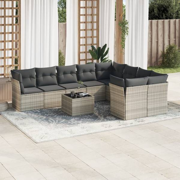 Garten-Lounge-Set 3035191-2 10-teilig Hellgrau