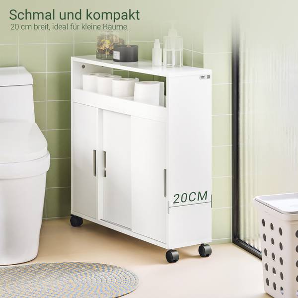 Armoire Salle de Bain BZR02-W Blanc - Bois manufacturé - 70 x 71 x 20 cm