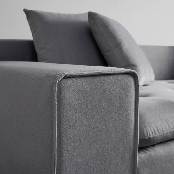 Ecksofa AVA Grau - Textil - 251 x 62 x 154 cm
