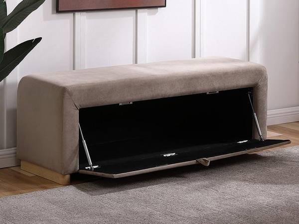 Sitzbank CAPINO Grau - Textil - 130 x 46 x 42 cm