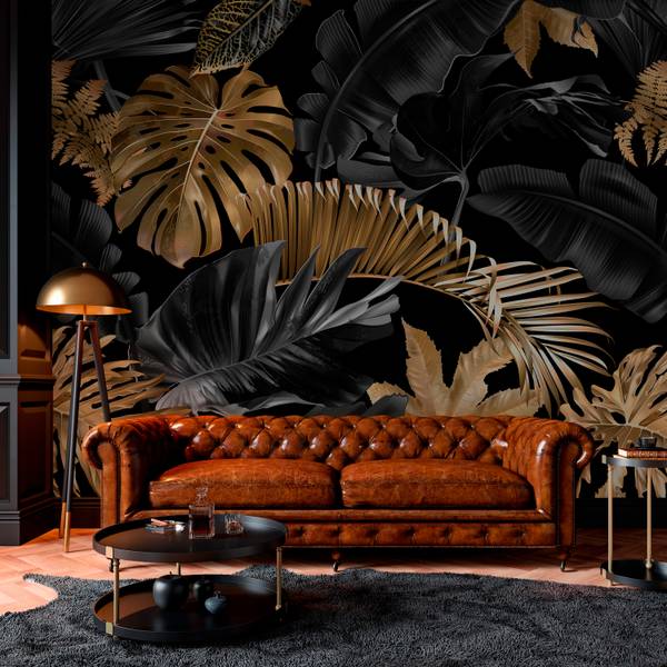 Panorama-Tapete Guyana Gold Gold - Papier - 384 x 300 x 384 cm