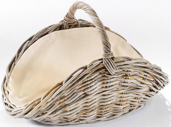Kaminholzkorb FIREW 29293-18 Grau - Rattan - 39 x 26 x 62 cm