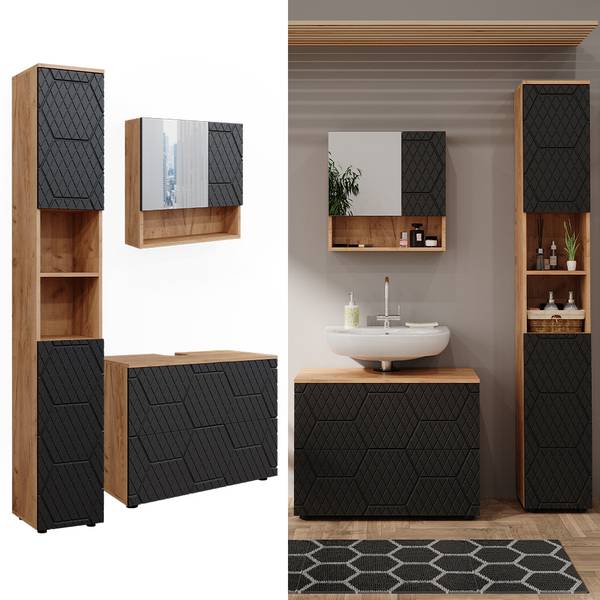 Meubles bain Irma 47178 Gris - Bois manufacturé - 80 x 59 x 41 cm