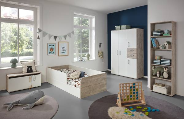 Kinderzimmer-Set Bente 4-tlg. Braun - Weiß - Holzwerkstoff