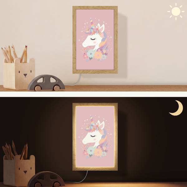 WANDLEUCHTE Einhorn 20 x 30 cm