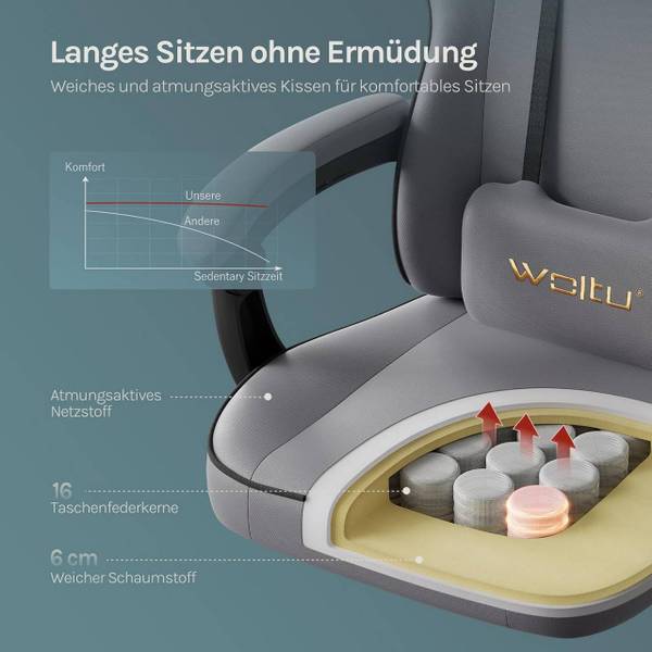 Gaming Stuhl Corinna Schwarz - Grau