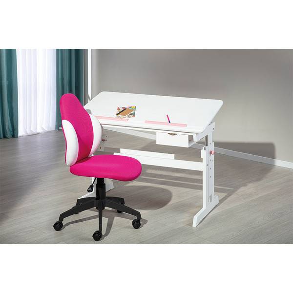 Schreibtisch Batur Weiß - Holz teilmassiv - 109 x 63 x 55 cm