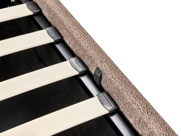 Lit double BOUSSE Beige - Gris - Fibres naturelles - 151 x 79 x 219 cm