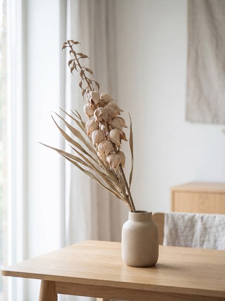 Kunstblume 93173 Beige - Kunststoff - 12 x 100 x 12 cm