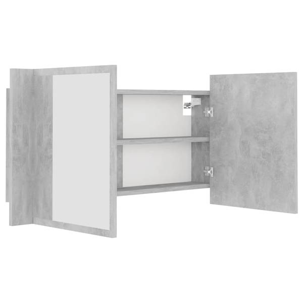 LED Spiegelschrank 3008766 Grau - Holzwerkstoff - 90 x 45 x 12 cm