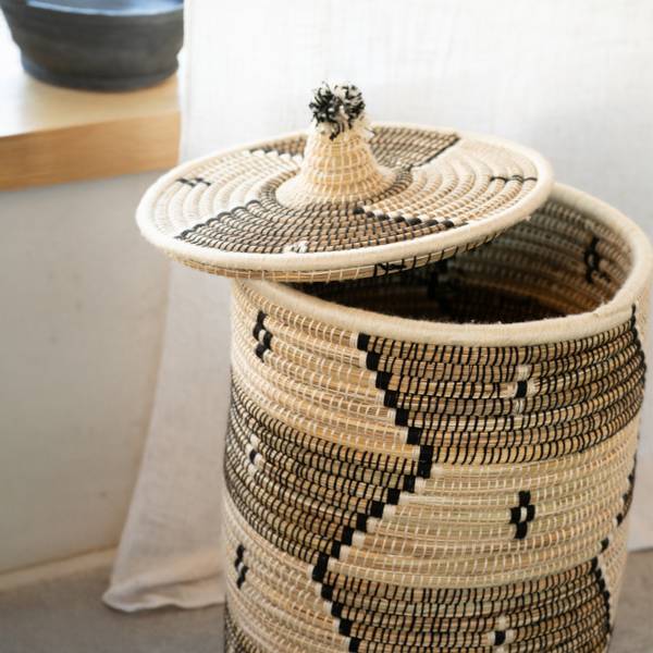 Aufbewahrungskorb ARTISANAT MAROCAIN 366 Weiß - Bambus - 40 x 60 x 60 cm