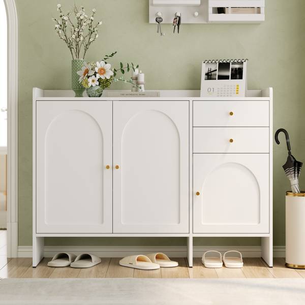 Schuhschrank DianaBA Ⅳ Weiß - Holzwerkstoff - 120 x 90 x 35 cm
