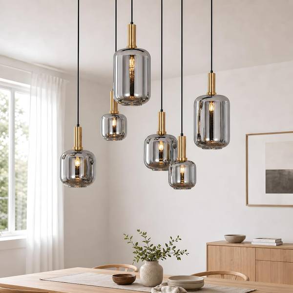 Pendelleuchte Fowler II Grau - Metall - 41 x 150 x 97 cm
