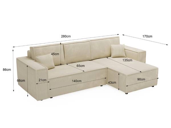 Ecksofa PRATO XL Dunkelgrau