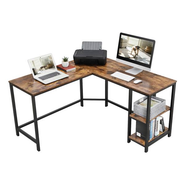 Eckschreibtisch Schwarz - Holzwerkstoff - Metall - 138 x 75 x 138 cm