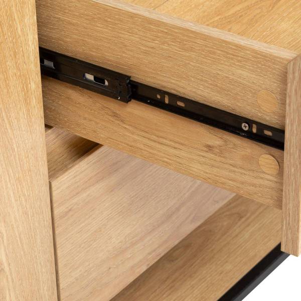 Sideboard mit 2 Türen ALDEA Beige - Kunststoff - 40 x 80 x 140 cm