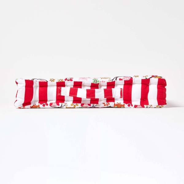 Sitzkissen Eule Rot - Baumwollstoff - 50 x 10 x 50 cm
