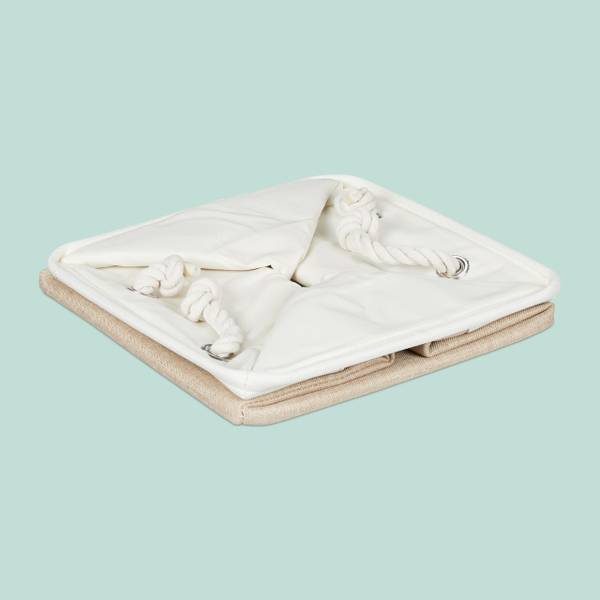 Aufbewahrungskorb Leinen im 4er Set Beige - Weiß - Leinen - 33 x 33 x 33 cm