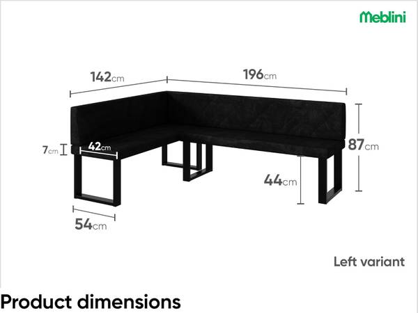 Sitzbank ERIC_UL Schwarz