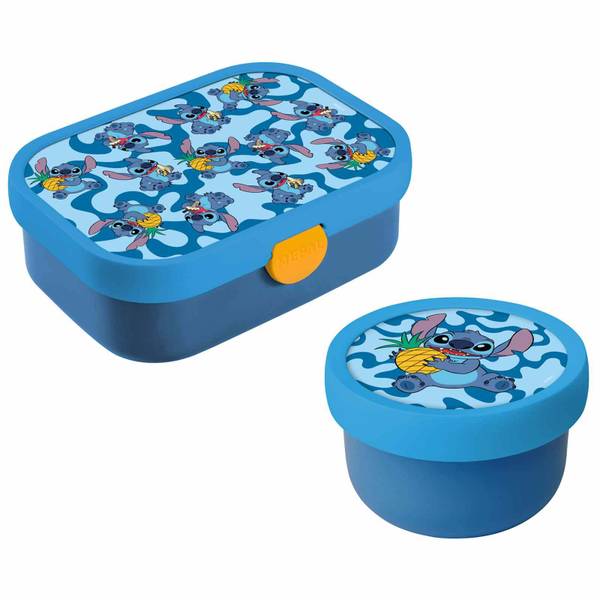 Obst- und Bentobox Campus Stitch Blau - Gelb - Kunststoff - 2 x 2 x 2 cm