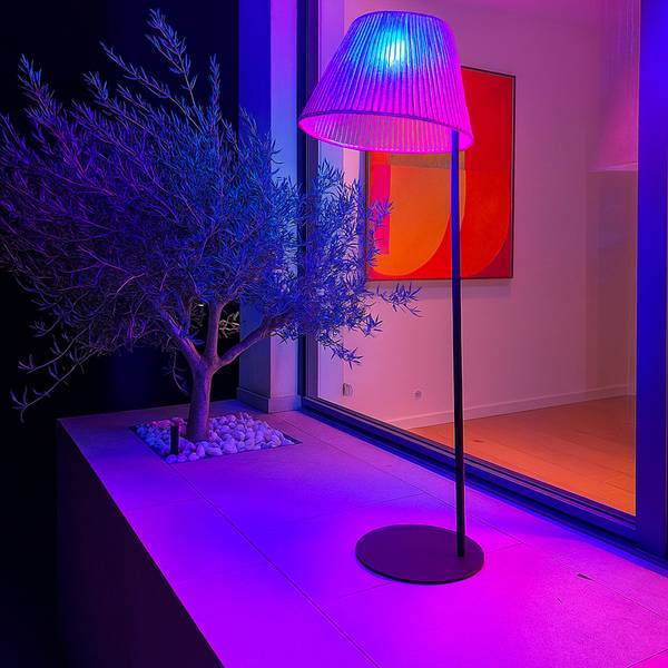 Lampadaire sans fil OCTAVIO RGB H170CM Marron - Fibres naturelles - 55 x 170 x 55 cm