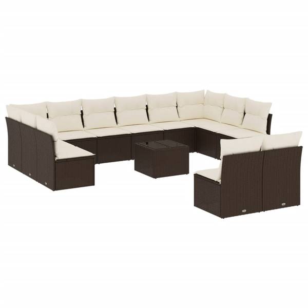 Garten-Lounge-Set 3034276-2 13-teilig Braun - Creme