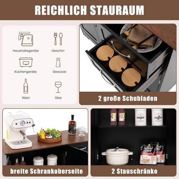 Keukenkast VH33271NWNL zwart - plaatmateriaal op houtbasis - 40 x 78 x 100 cm