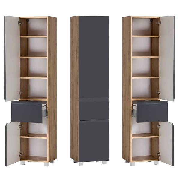 Badmöbel-Set VASTO-03-23 6er-Set Grau - Holzwerkstoff - 220 x 200 x 0 cm