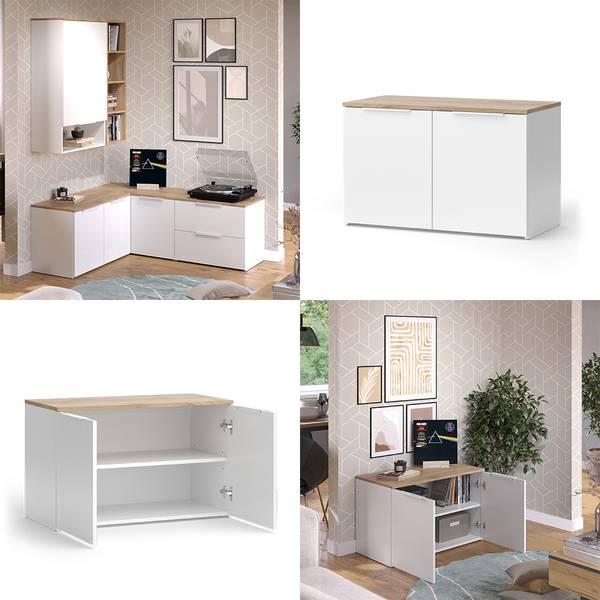 Kommode Wido 51708 Reinweiß - Eiche Sonoma Dekor - Weiß