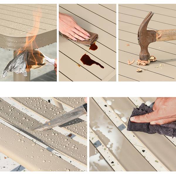 Essgruppen-Set (5-tlg.) Beige - Metall - 80 x 74 x 80 cm